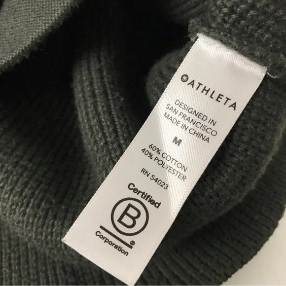 Athleta Aurora Dolman Zip Sweater Green Plus Size M - Picture 7 of 8